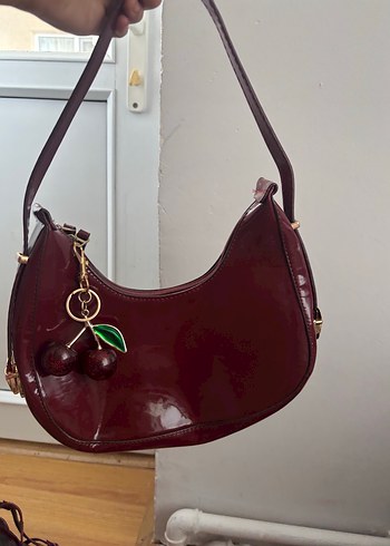 Bordo çanta Charmlı ve Ayakkabı - Görsel 2