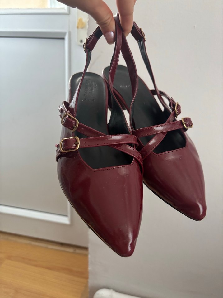 Bordo çanta Charmlı ve Ayakkabı - Görsel 5