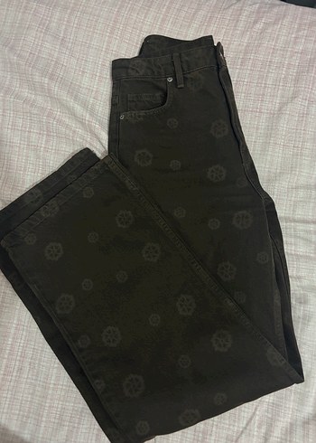 Kahverengi Desenli Kadın Kot Pantolon - Görsel 2