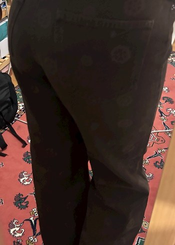 Kahverengi Desenli Kadın Kot Pantolon - Görsel 5