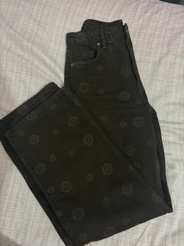 Kahverengi Desenli Kadın Kot Pantolon - Görsel 2