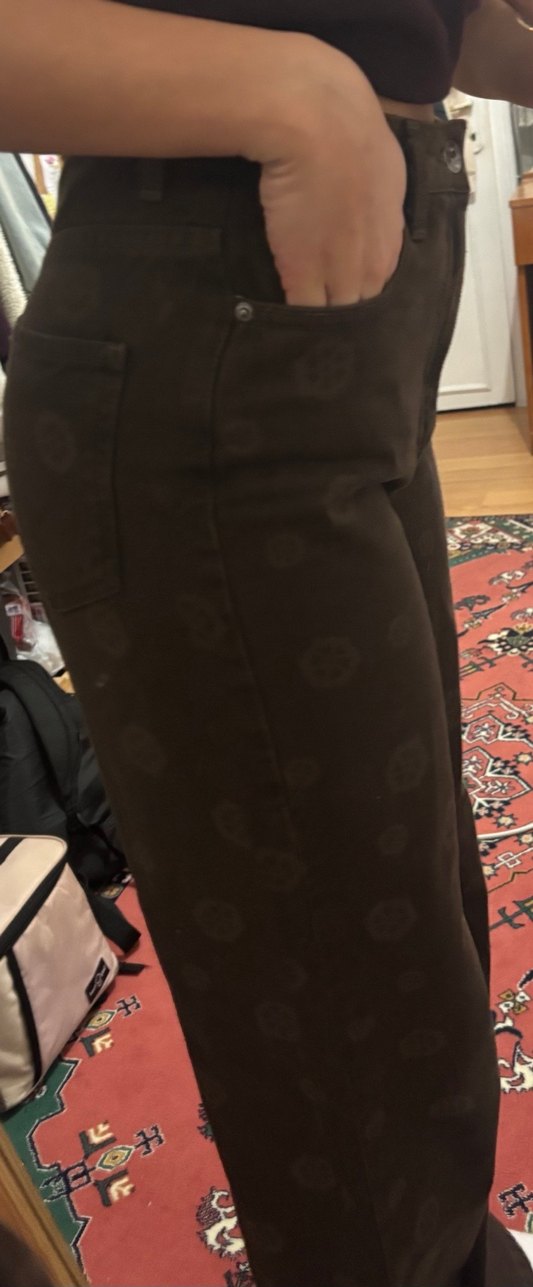 Kahverengi Desenli Kadın Kot Pantolon - Görsel 3