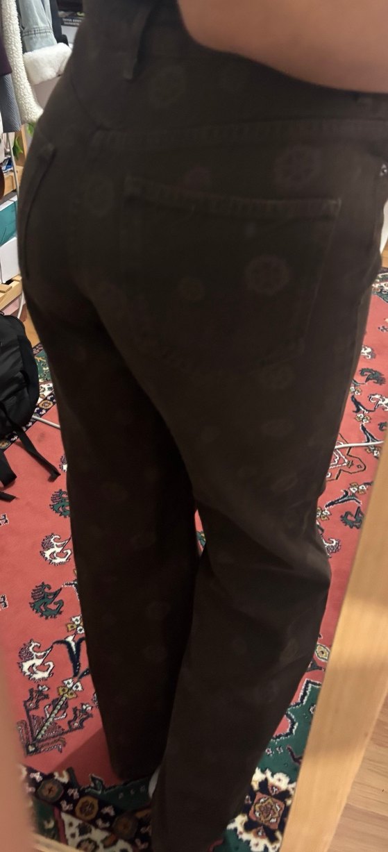 Kahverengi Desenli Kadın Kot Pantolon - Görsel 5