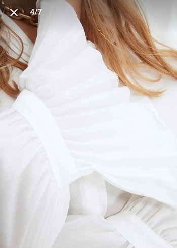 Kadın Beyaz Düğmeli  Gömlek - Görsel 5