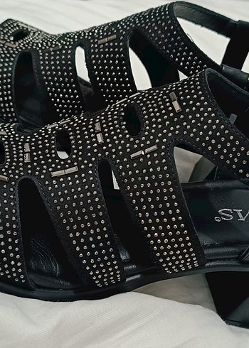 Siyah Blok Topuklu Kadın Ayakkabı - Görsel 5