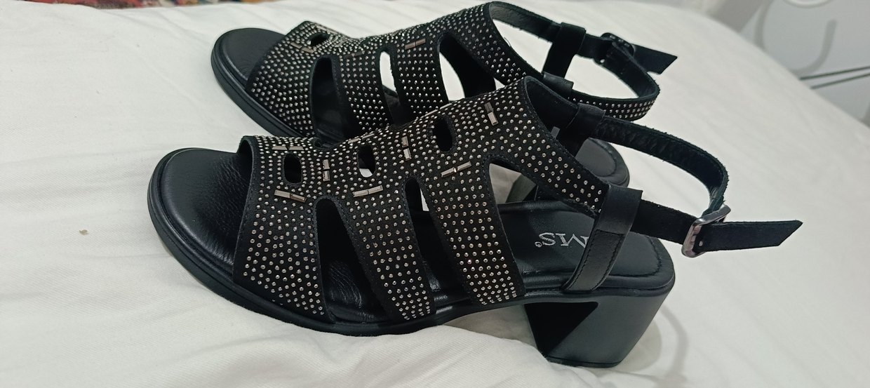 Siyah Blok Topuklu Kadın Ayakkabı - Görsel 5