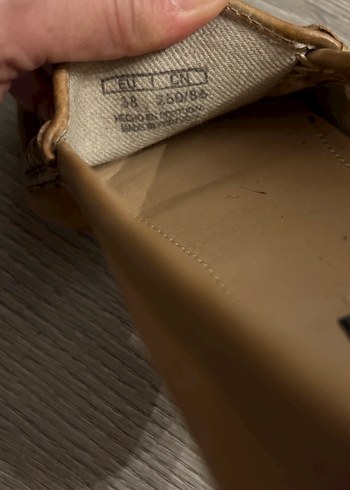 38 Beden Massimo Dutti Taba Deri Püsküllü Klasik Kadın Loafer