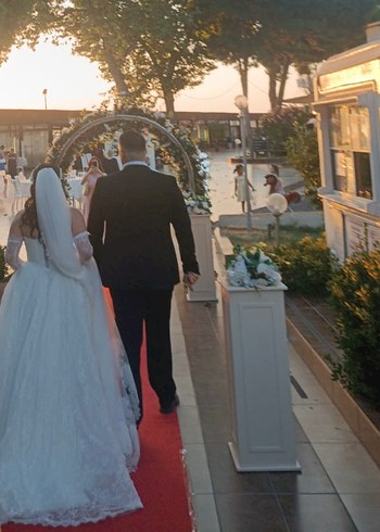 Gelinlik Dantel Detaylı Straplez Gelinlik