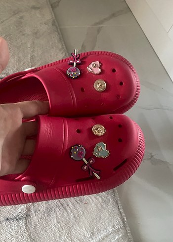 Igor Pembe Düğmeli Kız Terlikleri