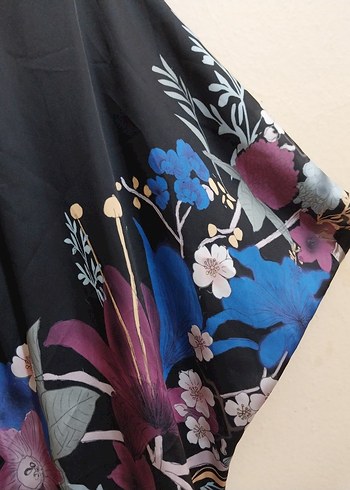 American Vintage Çiçek Desenli Bohem Midi Kimono