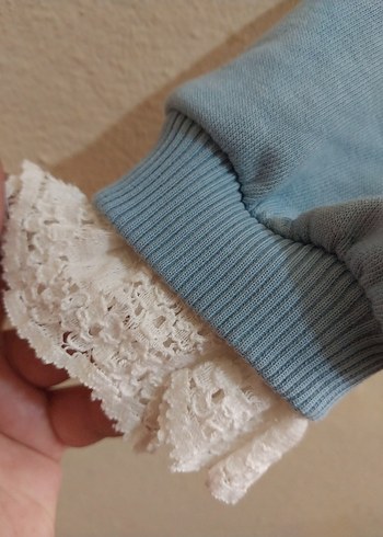 m Beden mavi Renk i Vintage Baskılı Sweatshirt