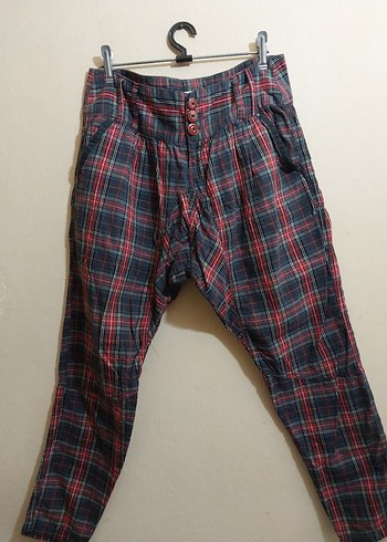 Zara ZARA ekoseli şalvar pantolon