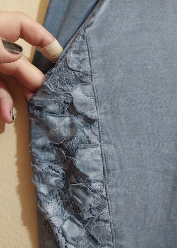 Eskitme dantelli pantolon - Görsel 3