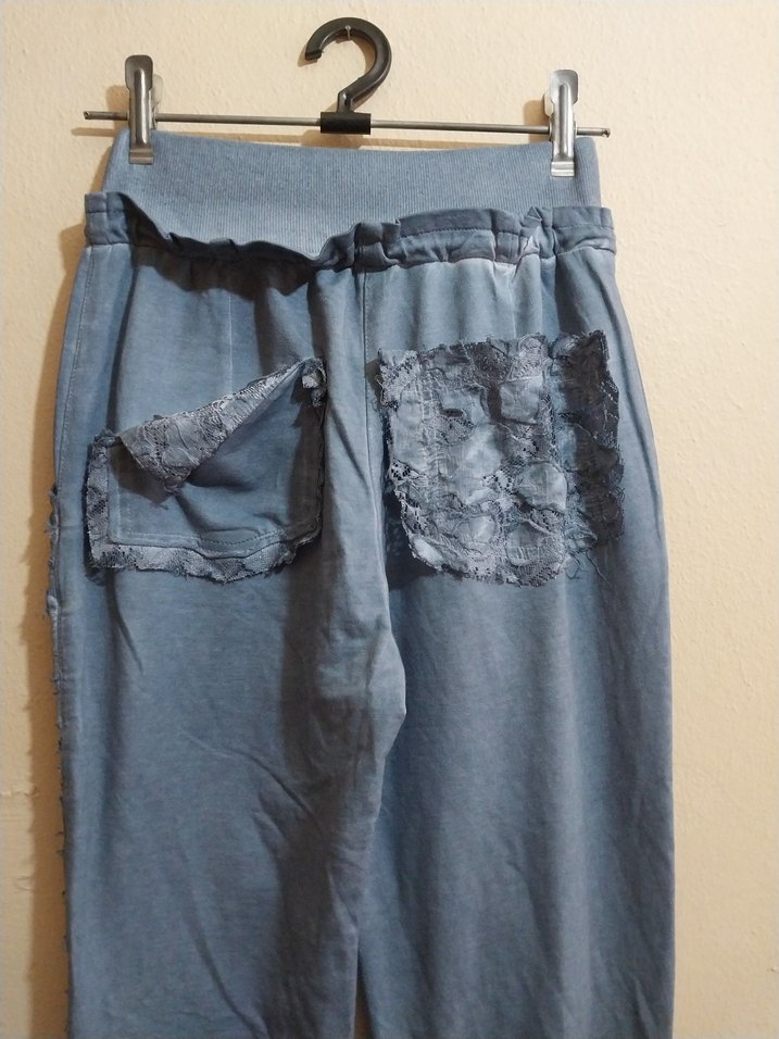 Eskitme dantelli pantolon - Görsel 4