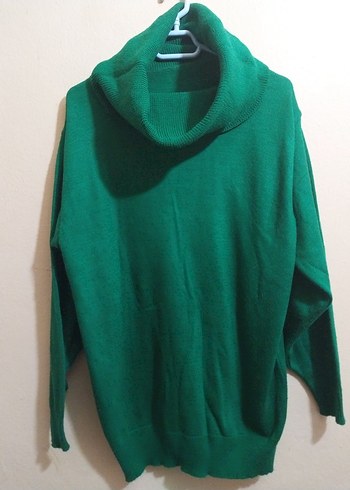 Yeşil Boğazlı Triko Kazak - Görsel 2