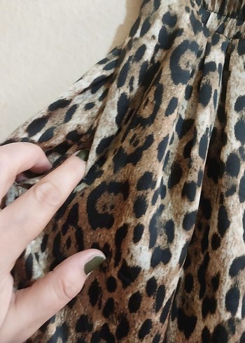 xs Beden ZARA leopar saten pantolon