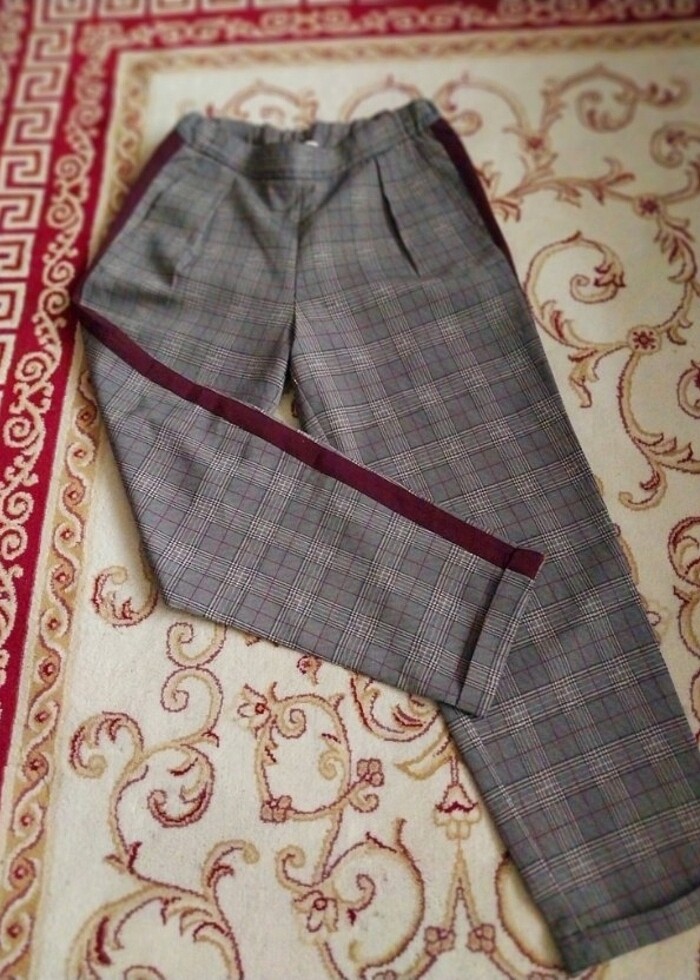 Pull&Bear ekoseli pantolon  - Görsel 5