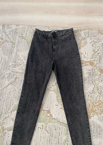Gri Tie-Dye Desenli Kadın Kot Pantolon