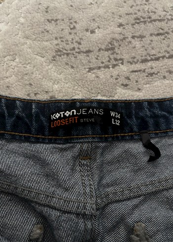 Erkek Lacivert Loose Fit Midi Denim Pantolon - Görsel 3