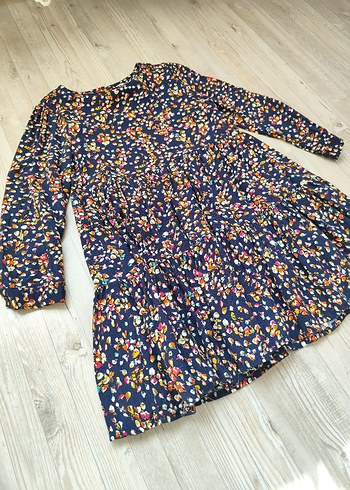 Zara Uzun Kollu Renkli Kız Çocuk Elbisesi