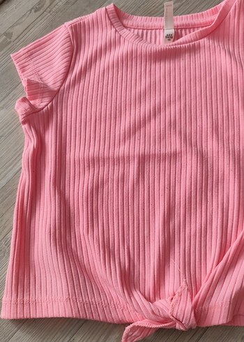 4 Yaş Beden Kız Çocuk Pembe Kısa Kollu Basic Tişört