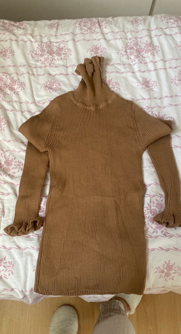 Bej Fitilli Boğazlı Kadın Triko Kazak - Görsel 2