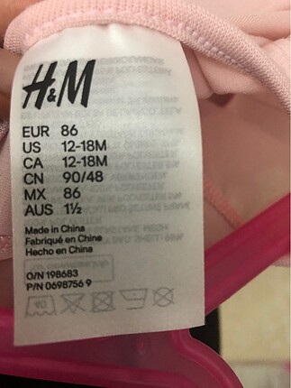 1,5 Yaş Beden pembe Renk H&M bebek elbise