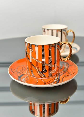 Hermes Altın Detaylı Fincan Takımı - Görsel 4