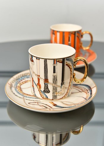 Hermes Altın Detaylı Fincan Takımı - Görsel 3