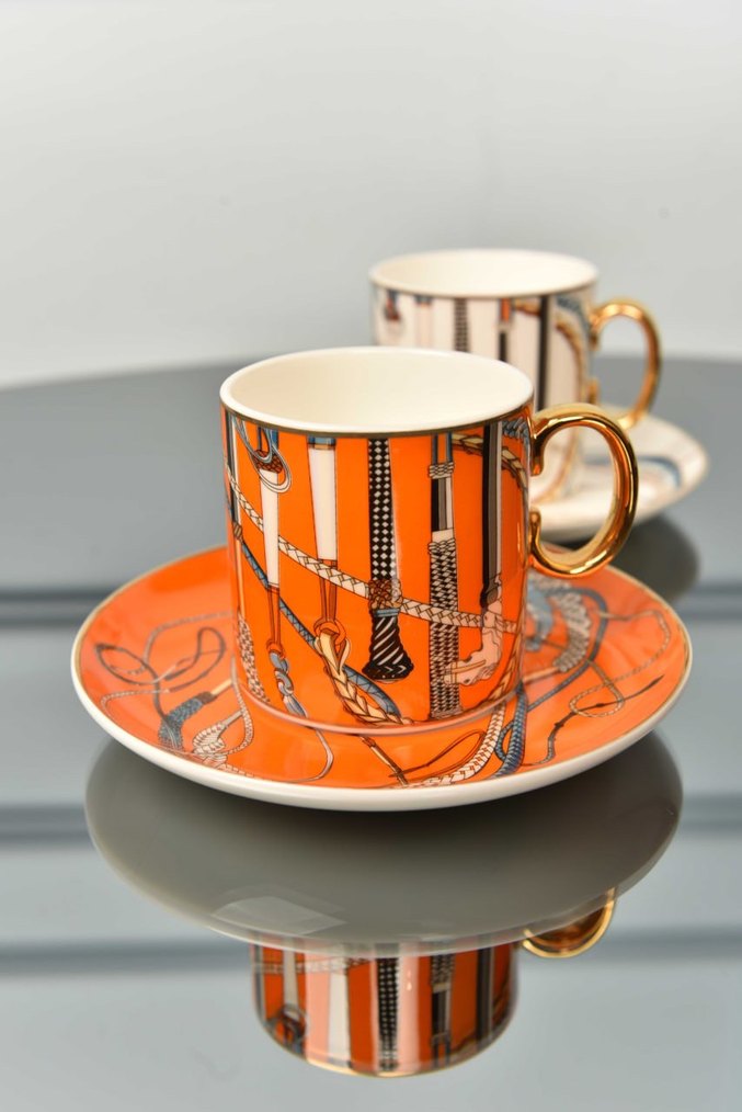 Hermes Altın Detaylı Fincan Takımı - Görsel 4