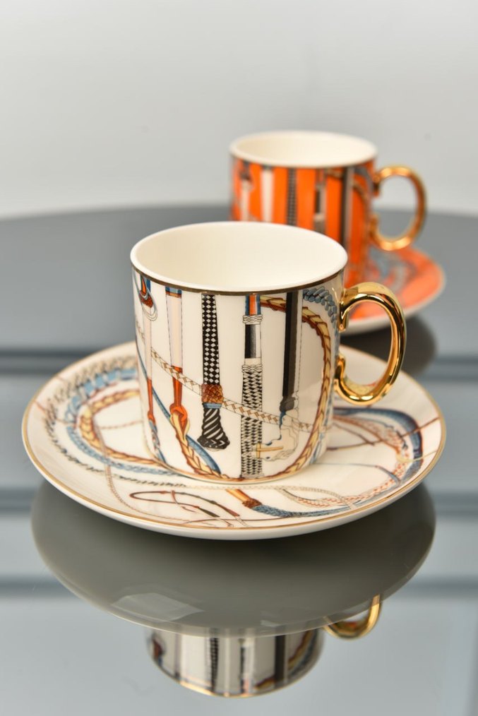 Hermes Altın Detaylı Fincan Takımı - Görsel 3