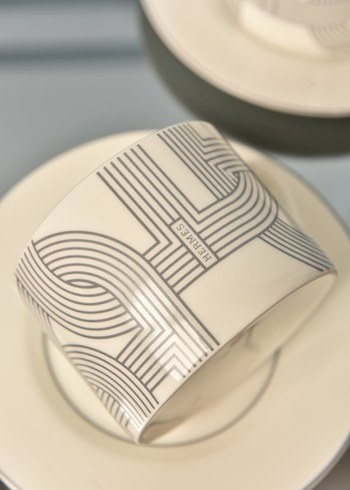 Hermes Beyaz Gri Fincan ve Tabak Seti - Görsel 5