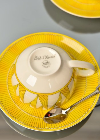 Sarı Desenli 2'li Fincan ve Tabak Seti - Görsel 6