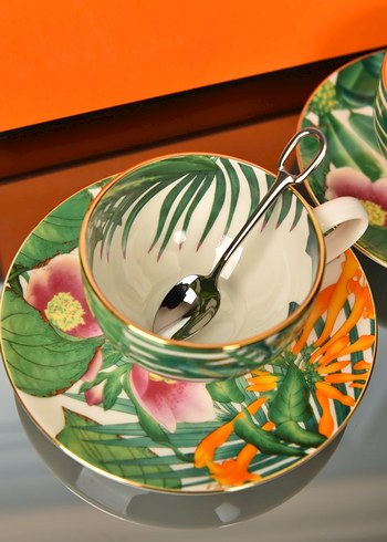 Renkli Tropikal Desenli 2'li Fincan Takımı - Görsel 3