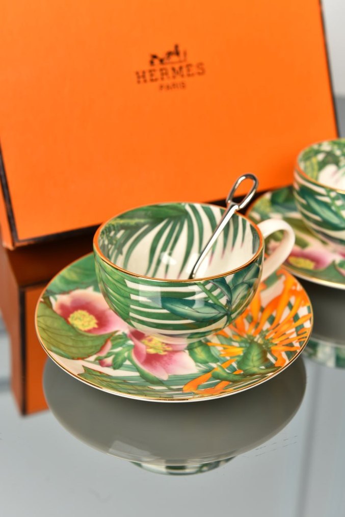 Renkli Tropikal Desenli 2'li Fincan Takımı - Görsel 2