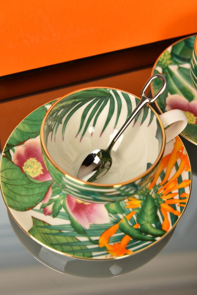 Renkli Tropikal Desenli 2'li Fincan Takımı - Görsel 3