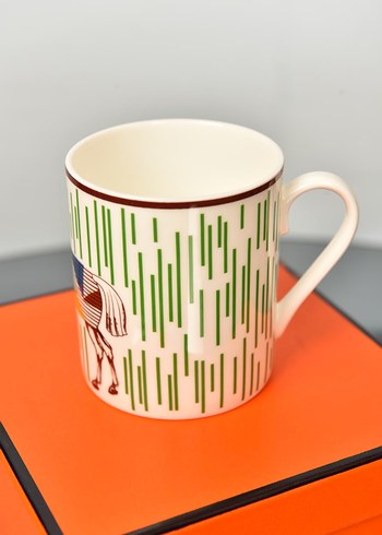 Hermes Paris Desenli Camel Renkli Fincan - Görsel 3