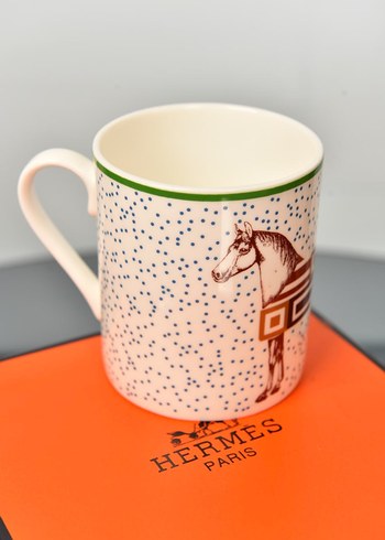 Hermes Paris Desenli Camel Renkli Fincan - Görsel 7