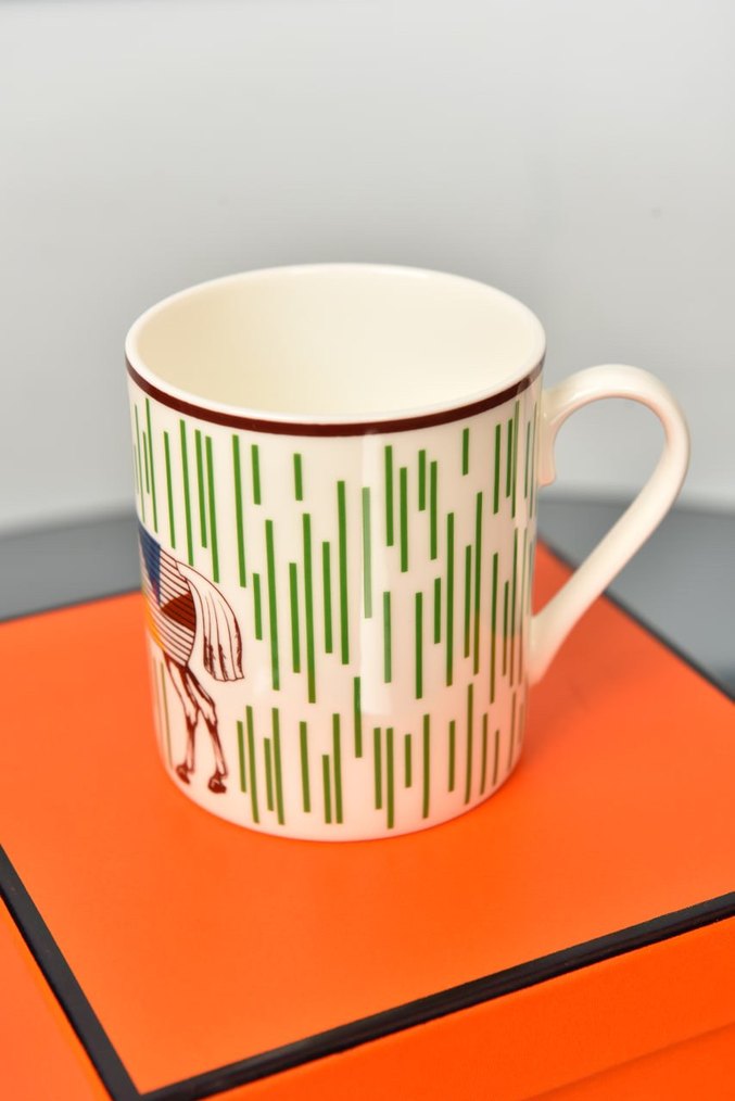 Hermes Paris Desenli Camel Renkli Fincan - Görsel 3