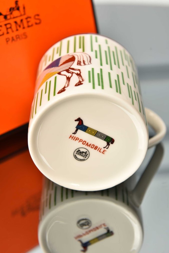 Hermes Paris Desenli Camel Renkli Fincan - Görsel 5