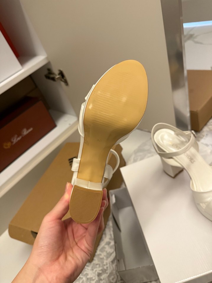 Beyaz Platform Topuklu Düğün Ayakkabısı - Görsel 2