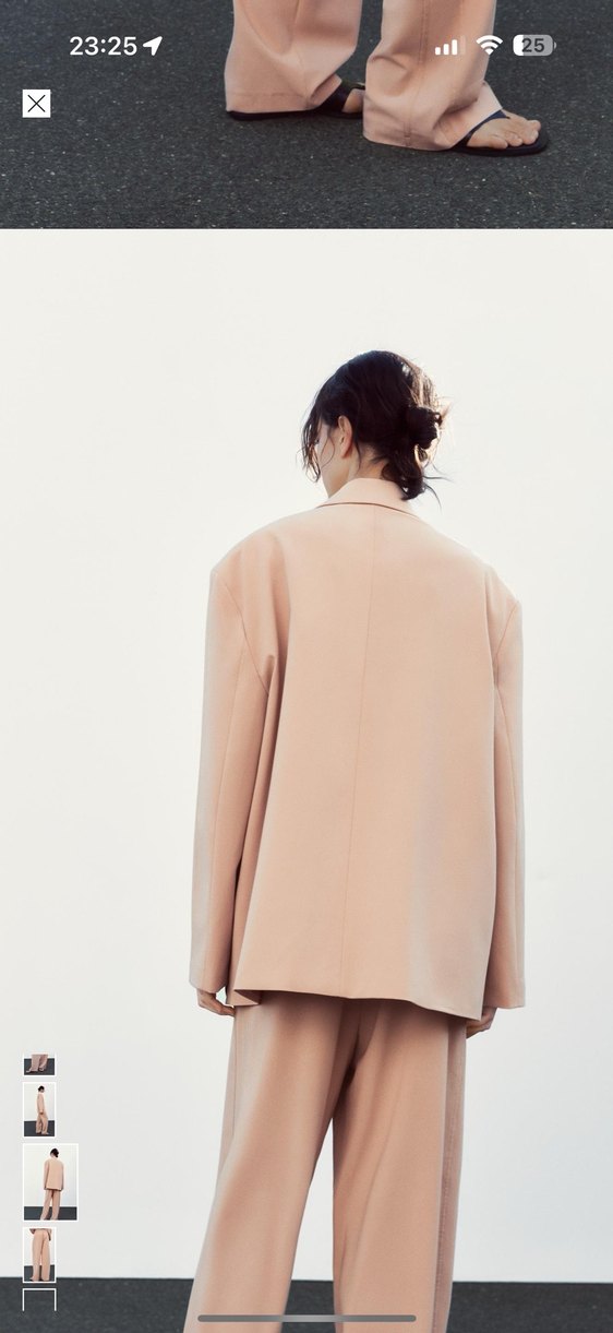 Somon rengi Kadın Midi Blazer Ceket - Görsel 4