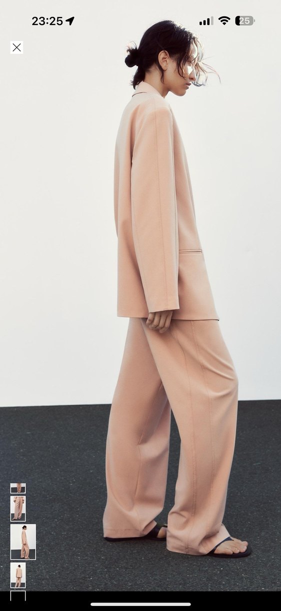 Somon rengi Kadın Midi Blazer Ceket - Görsel 3