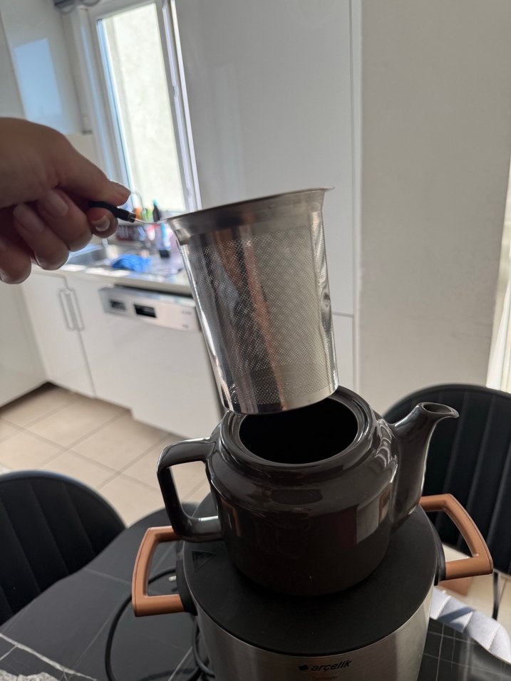 Gri Çaydanlık ve Paslanmaz Çelik Semaver - Görsel 5