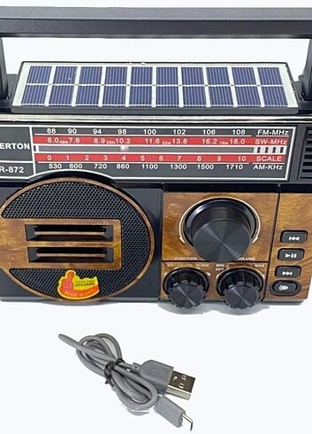 Everton RT-872 Güneş enerjili Nostaljik Radyo 