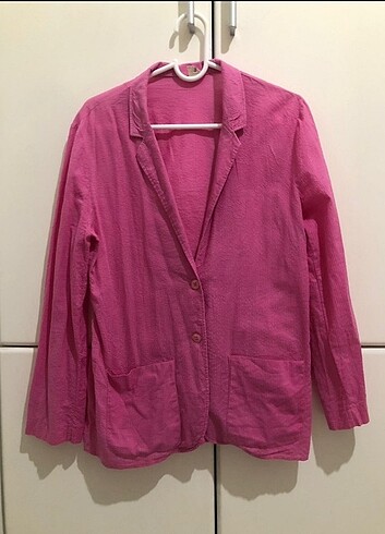 pembe keten ceket