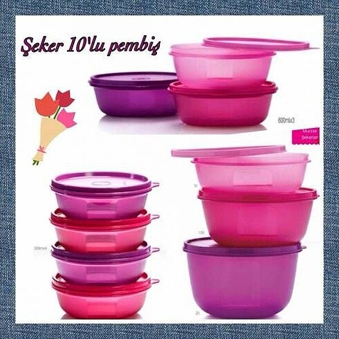 Tupperware şeker kaplar
