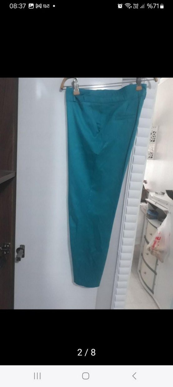 yesil Kemerli Kadın Kumaş Pantolon - Görsel 4