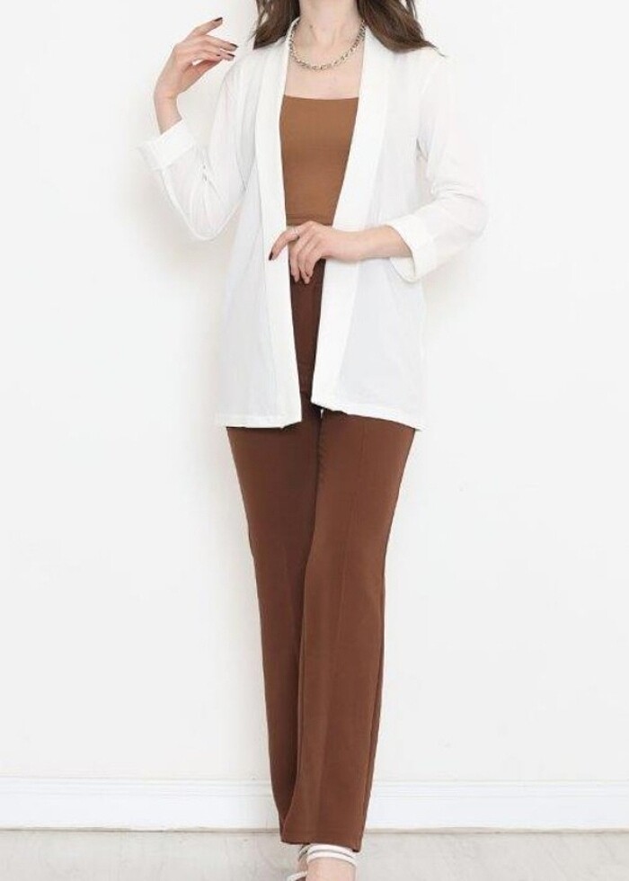 Beyaz spor ceket - Görsel 3