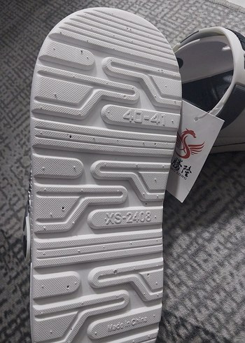 Ayarlanabilir Tokalı Erkek  Beyaz Terlik - Görsel 7